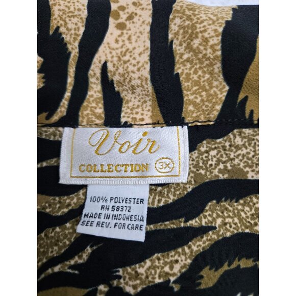 Tiger Print Maxi Dress By Voir Collection 3X Womens Button Down Sleeveless Polye - Picture 4 of 6